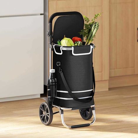 Einkaufswagen Schwarz 36,5 x 46,5 x 100,5 cm Oxford-stoff