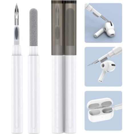 Pour Nettoyeur pour Airpods, Casque Bluetooth Stylo de Nettoyage pour Airpods Pro 1 2 3 Samsung MI Android Écouteurs, Cleaning Pen/Clean Kit 3 en 1 Multifonction (1/4)