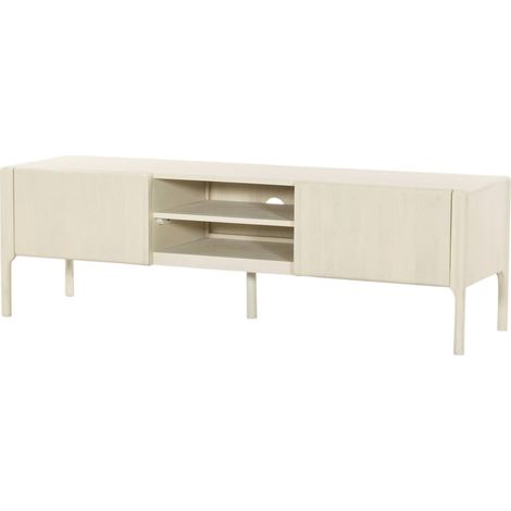 Meuble TV en bois de manguier blanc élégant et moderne - blanc bois de manguier (1/3)