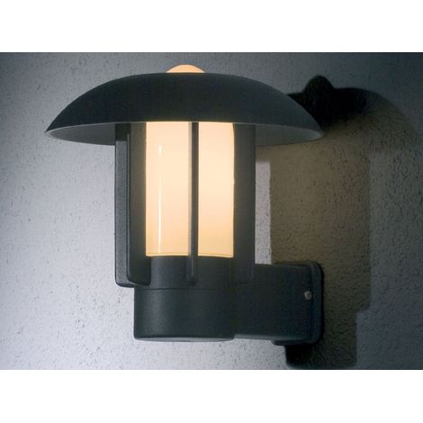 Außenwandleuchte HEIMDAL, Aluminium schwarz / Glas opal, E27 Fassung, IP44 (1/4)