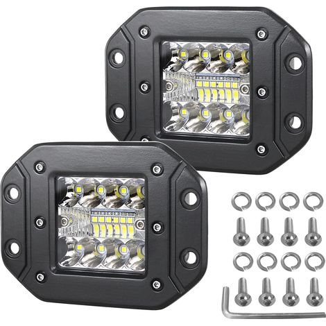 2Pcs Phare de Travail LED, 5 Pouces 42W encastré Projecteur lumière (1/5)