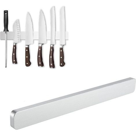 Porte Couteaux Aimanté Mural Porte Couteau en Acier Inoxydable Porte Couteau Magnetique 40CM Barre à Couteaux aimantée Aimant Couteau Mural Pour Les Couteaux. Les Ustensiles et Les Outils (1/5)