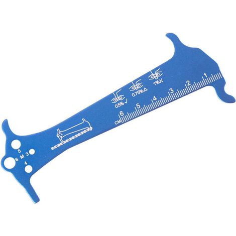Kettenlehre, Kettenverschleißtester, Multifunktionswerkzeug für alle Fahrradketten, Blau (1/5)