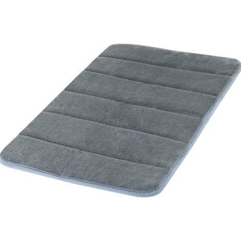 Tapis de bain - Dos antidérapant, polaire corail douce, très absorbant (gris) Dimensions : 40 x 60 cm (1/4)