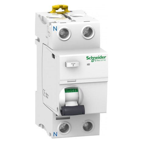 Schneider Electric – Interrupteur différentiel bipolaire 30mA 40A – Protection contre les fuites de courant – Montage sur rail DIN – Sécurité pour piscines et milieux humides