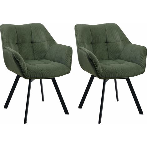 Juego de 2 sillas de comedor Jordi Cord Verde