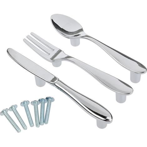 3pcs couteau cuillère fourchette armoires de cuisine tiroir placard Pull manches boutons (1/5)