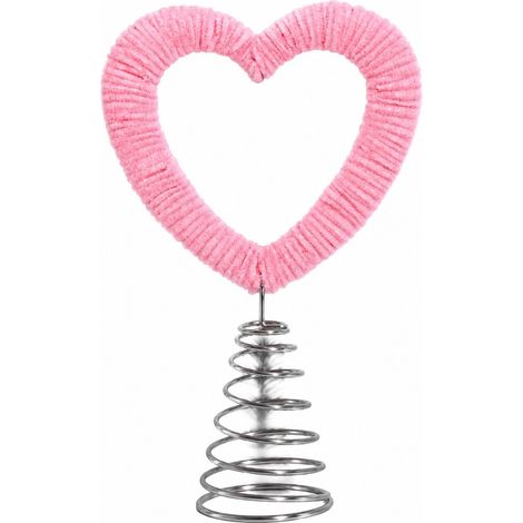 Décoration de sapin en forme de cœur en velours, rose et rouge, pour la Saint-Valentin, articles de fête roses (1/5)