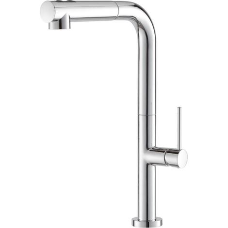 Prima+ Mosa Single Lever L-Shaped Tall Kitchen Sink Mixer Tap - Chrome (1/2)