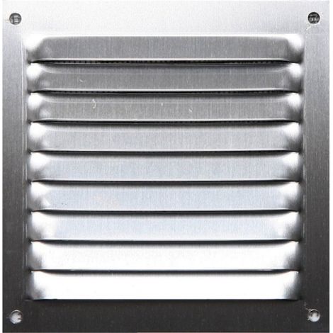 Grille aluminium argent mat avec moustiquaire 25x25 cm