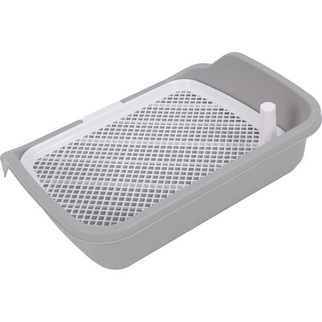 Bac à litière portable multifonctionnel en maille pour chiots avec rebord anti-éclaboussures, gris (1/5)