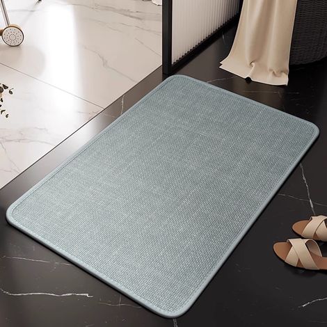 HSS-Tapis de sol antidérapant en lin, tapis de bain absorbant, tapis en lin épais, tapis de porte de toilettes - 50 x 80 cm