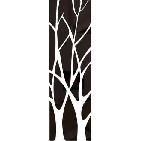 Autocollant mural de miroir 3D , autocollant de mur de miroir acrylique amovible auto-adhésif, bâton d'art mural pour la décoration de chambre à coucher de salon à la maison ,100x28cm(noir) (1/5)