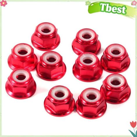 Insert en nylon M4 Écrous en aluminium autobloquants Écrou hexagonal Rouge foncé Matériel de costume Véhicules (1/2)