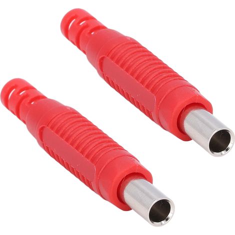 10 Pièces Douilles à Serrage pour Câbles Rouge J.10031, Connecteur Femelle Banane avec Manchon Isolant en Laiton