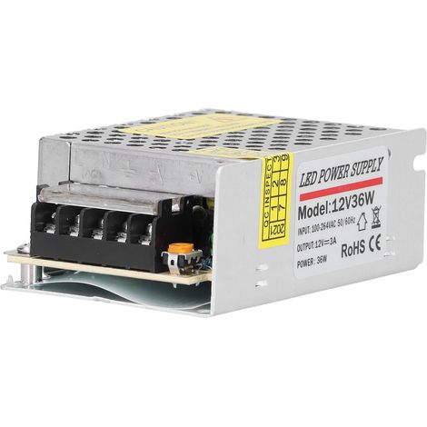 Alimentation à découpage 12V 36W 3A transformateur pour ruban LED caméra de surveillance système sécurité (1/5)