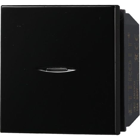 Serie Civile ETTROIT Nero Compatibile Con Bticino Axolute  (Interruttore Assiale 2P 2M 16A)