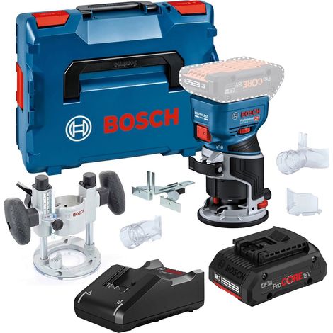 Bosch GKF 18V-8 18v Brushless Palm Router Trimmer Lboxx Plunge Base +4ah Procore (1/5)