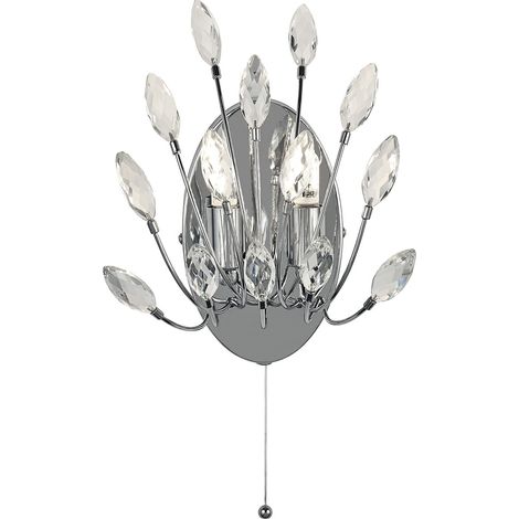 Applique Contemporanea Pavone Acciaio Cromo Vetro Trasparente 2 Luci G9 (1/5)