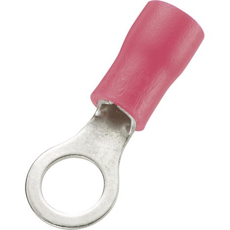 TRU COMPONENTS 746048 Ringkabelschuh Querschnitt (max.)=1.50 mm² Loch-Ø=4.3 mm Teilisoliert Rot 100