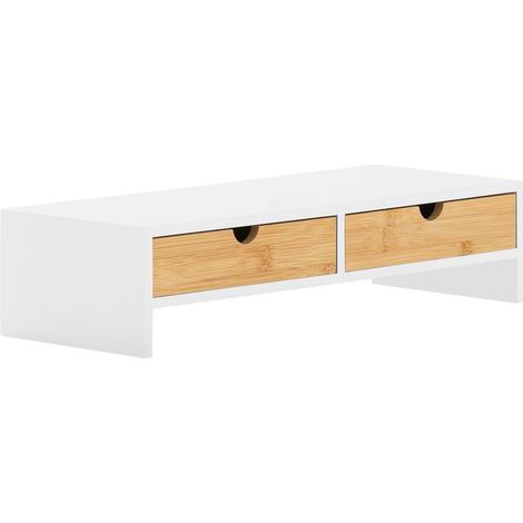 Sobuy – Réhausseur d'écran BBF02WN – Support ergonomique pour moniteur – Dimensions L47 x P18 x H11 cm – Bois MDF de classe E1 – Charge max 10 kg (1/5)