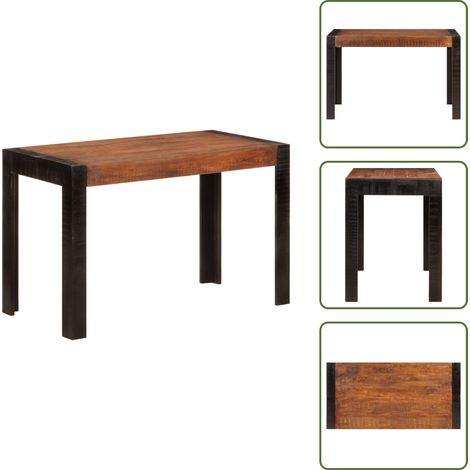 Table à dîner marron miel 120x60x76 cm bois de manguier massif - Table À Manger - Table En Bois - Table Vintage - Mobilier Rustique - Décoration Intérieure (1/5)