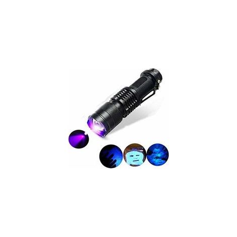 Lampe torche UV, mode 300LM zoomable 395nm en mode ultraviolet à 395nm pour la détection de taches de chien, vérification de l’argent de passeport, de la cosmétique