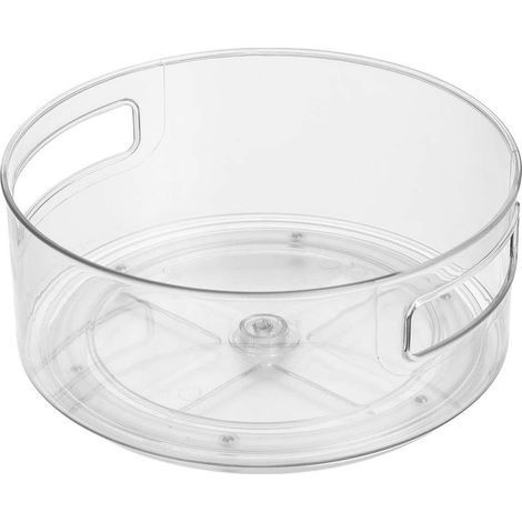 Carrousel pour épices, huiles, etc. Carrousel de cuisine en plastique et en métal avec bords hauts accessoires de rangement rotatifs pour armoires de cuisine transparent (23 23 10cm) (1/4)