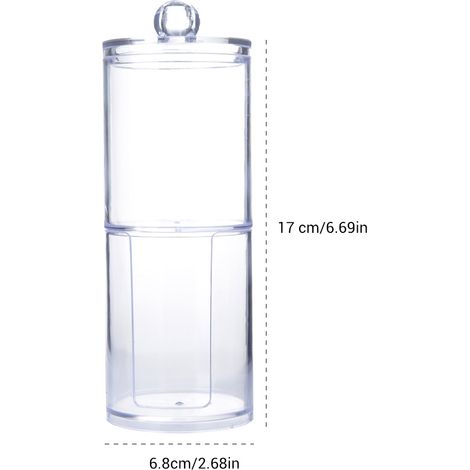 2-in-1-Aufbewahrungsbox für Wattestäbchen und Wattestäbchen, transparente Kosmetik-Organizer-Box (1/5)