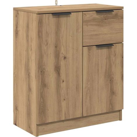 Buffet,Bahut,Meuble de Rangement chêne artisanal 60 x 30 x 70 cm Bois d'ingénierie CFW29823 (1/5)