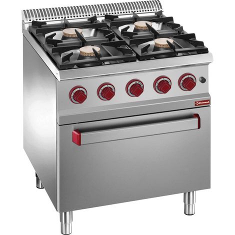Fourneau gaz 4 feux vifs + four élec GN2/1 - Diamond (1/3)