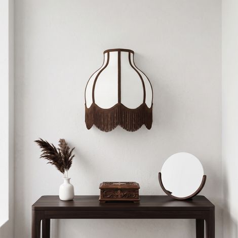 Aplique de Pared Blanco con Flecos Marrones  Serie NALA II (1/5)