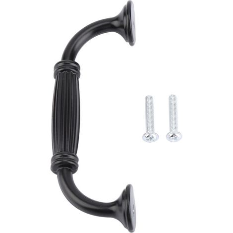 Poignée de porte noire durable et robuste pour placard, placard, tiroir, placard (4) (1/5)