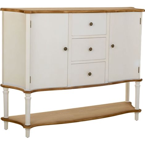 Aparador de madera blanco 150x37x114,5h cm
