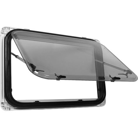 Fenêtre de Camping-car, Fenêtre de Porte de Camping-car avec Rideau de confidentialité en Filet 900 X 500 Mm, Alliage d'aluminium, Verre Acrylique, Caoutchouc, Fenêtre de Sortie (1/5)