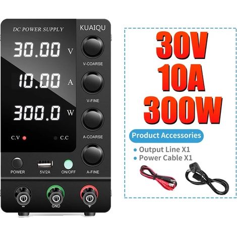 Fuente de alimentación de CC, voltaje ajustable, salida de alta corriente, SPS-C3010 negra, 220 V-b (1/2)