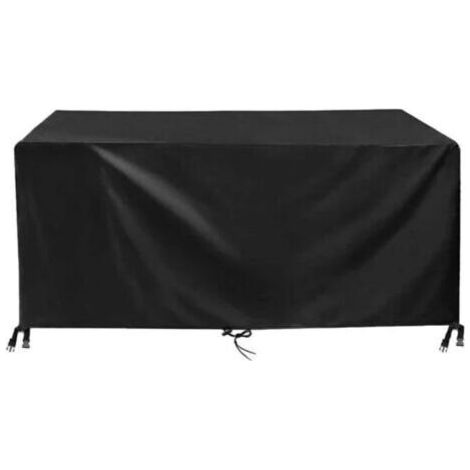 [JAMAIS UTILISÉ]Housse Table de Jardin 150x90x75cm Noir 420D Tissu， Oxford Impermable Rsistance Anti-UV Bache Table ，De Jardin Housses de Protection pour mobilier de Jardin avec Corde et Boucle de Ver (1/5)