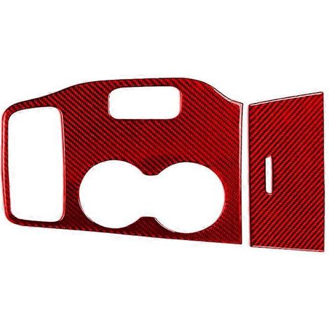 Cache de panneau de levier de vitesse en fibre de carbone rouge pour Jeep Grand Cherokee 2014-15 (1/5)