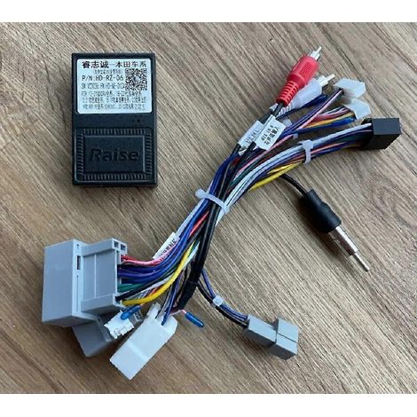 Adaptateur secteur 16 broches compatible avec les modèles Honda Civic et CR-V (avec boîtier CAN bus), faisceau multimédia et accessoires autoradio Android. (1/5)