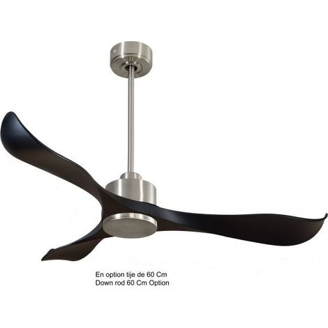 Super déstratificateur d'air Wifi avec thermostat télécommande boitier chrome pales noires DC3P2BkTEMP