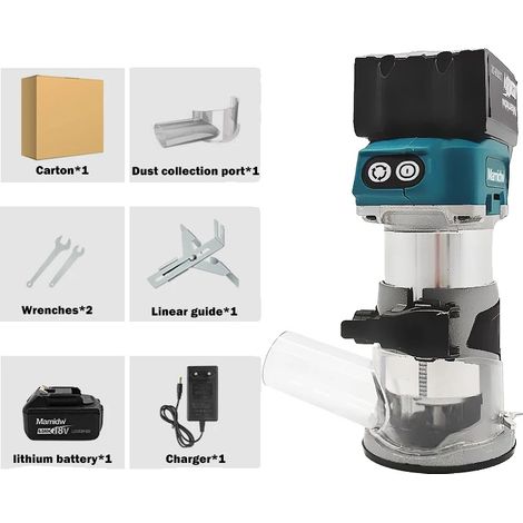 Défonceuse Électrique Sans Fil, Haute Vitesse, Applications Polyvalentes, 1 ensemble de batteries, Pas de prise (1/2)