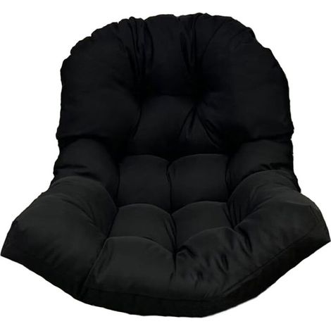 Coussin de siège lavable pour chaise à bascule de jardin, housse de siège suspendue pour intérieur et extérieur, noir (berceau non inclus) (1/2)