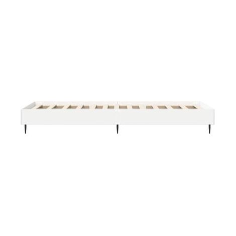 Cadre de lit blanc 80 × 200 cm en bois d'ingénierie, meuble de chambre, design contemporain, montage facile (1/5)