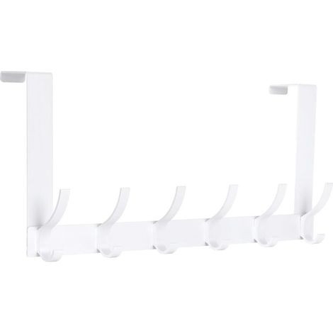 Porte-manteau de porte avec 12 crochets, porte-manteau de porte, crochets de porte pour salle de bain et cuisine (blanc) (1/4)