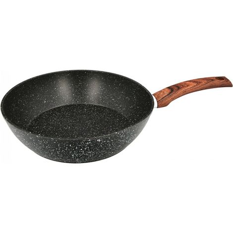 Padella antiaderente in alluminio forgiato Honda finitura pietra Ø 28 x 7,5 cm. Manico gommato