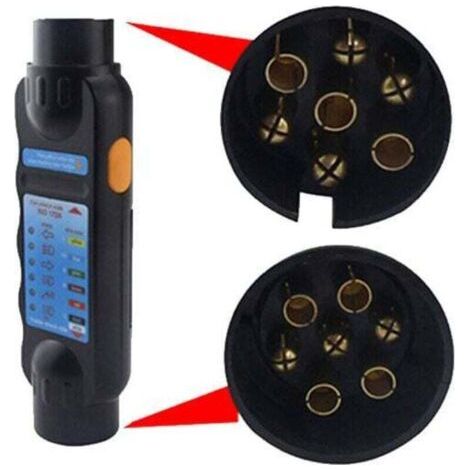Testeur de remorque à 7 broches, XU, prise 12 V 7 Outil diagnostic câblage circuit d'éclairage pour voiture camping-car - KZQ (1/4)