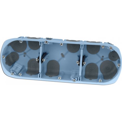 Eur Ohm – Boîtier de protection étanche à l'air 3 postes – Diamètre 67mm – Profondeur 50mm – Entraxe 71mm – Norme NF EN 60 670-1