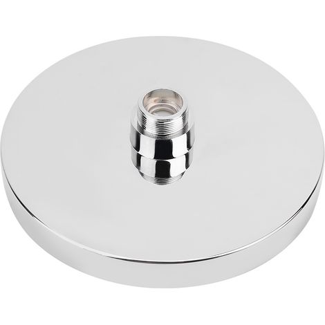 Douche ronde 8 pouces en acier inoxydable brossé, pomme de douche LED RGB multicolore, pluie effet, fixation plafond, salle de bain moderne, lumière intégrée. (1/5)