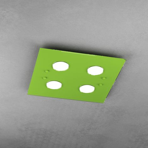 Plafoniera Moderna Quadrata Path Vetro Verde 4 Luci Gx53 (1/3)