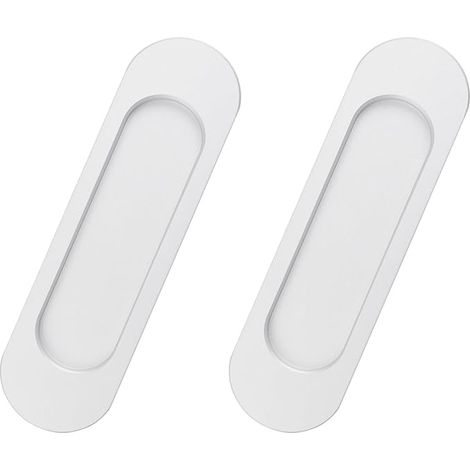 Lntyq 2er-Pack selbstklebender ovaler Schiebetürgriff, Schiebetürgriff aus Aluminiumlegierung für Scheunentüren, Schränke, Schränke, Schubladen (weiß, 148 mm) (1/5)